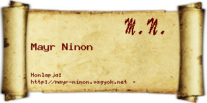 Mayr Ninon névjegykártya